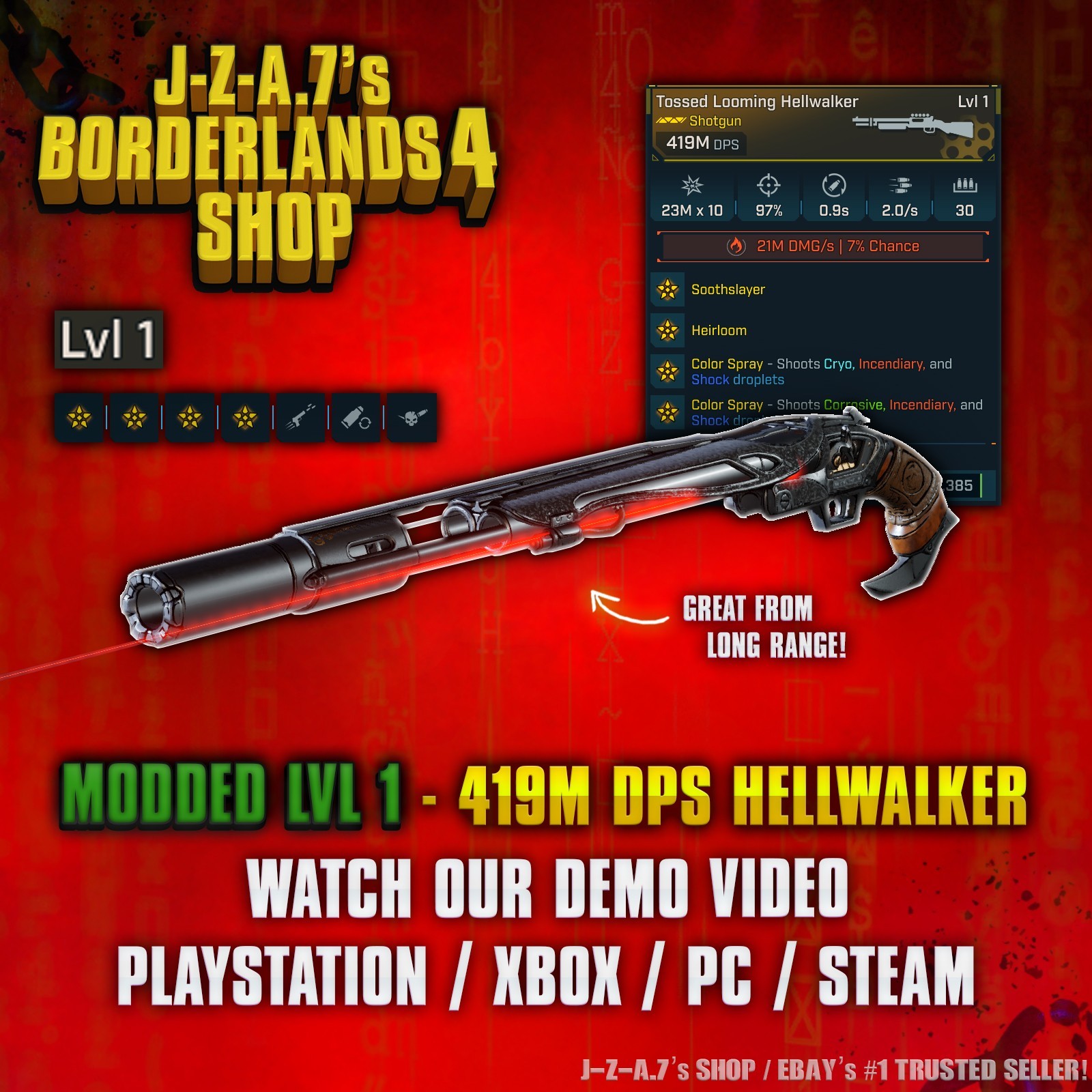 Borderlands 4✨MODDED LEVEL 1 ONE BL4 GEAR, WEAPONS, ITEMS, GUNS✅PC-PS-XBOX✨