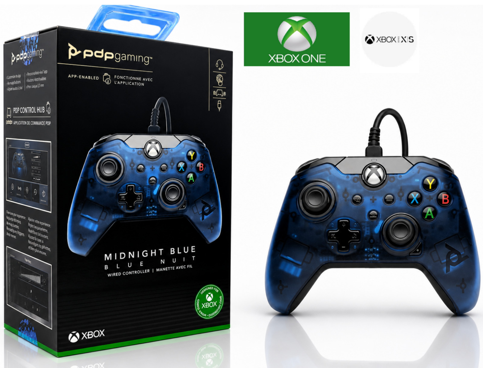 PDP Wired Gaming Controller for Xbox Series X|S, Xbox One, PC Windows 11 – Blue