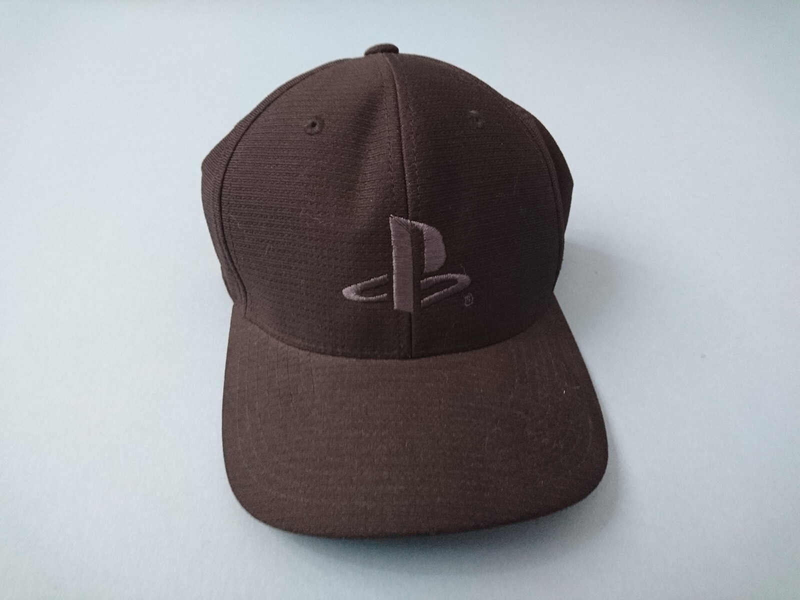 SONY PLAYSTATION BASEBALL CAP HAT (Black Logo on Black Hat) FLEXFIT L-XL “NEW”