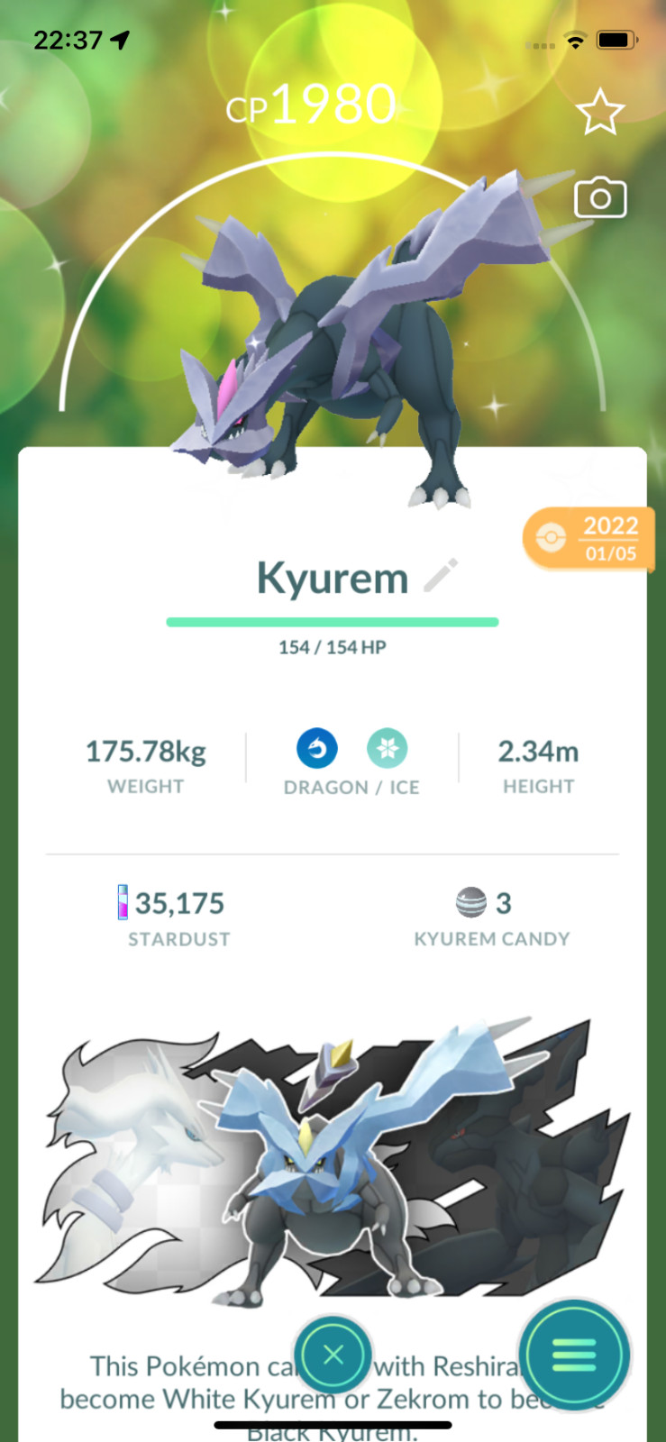 Pokemon Shiny Kyurem ! Registered or Unregistered ! 30 Days Friendship !! Go