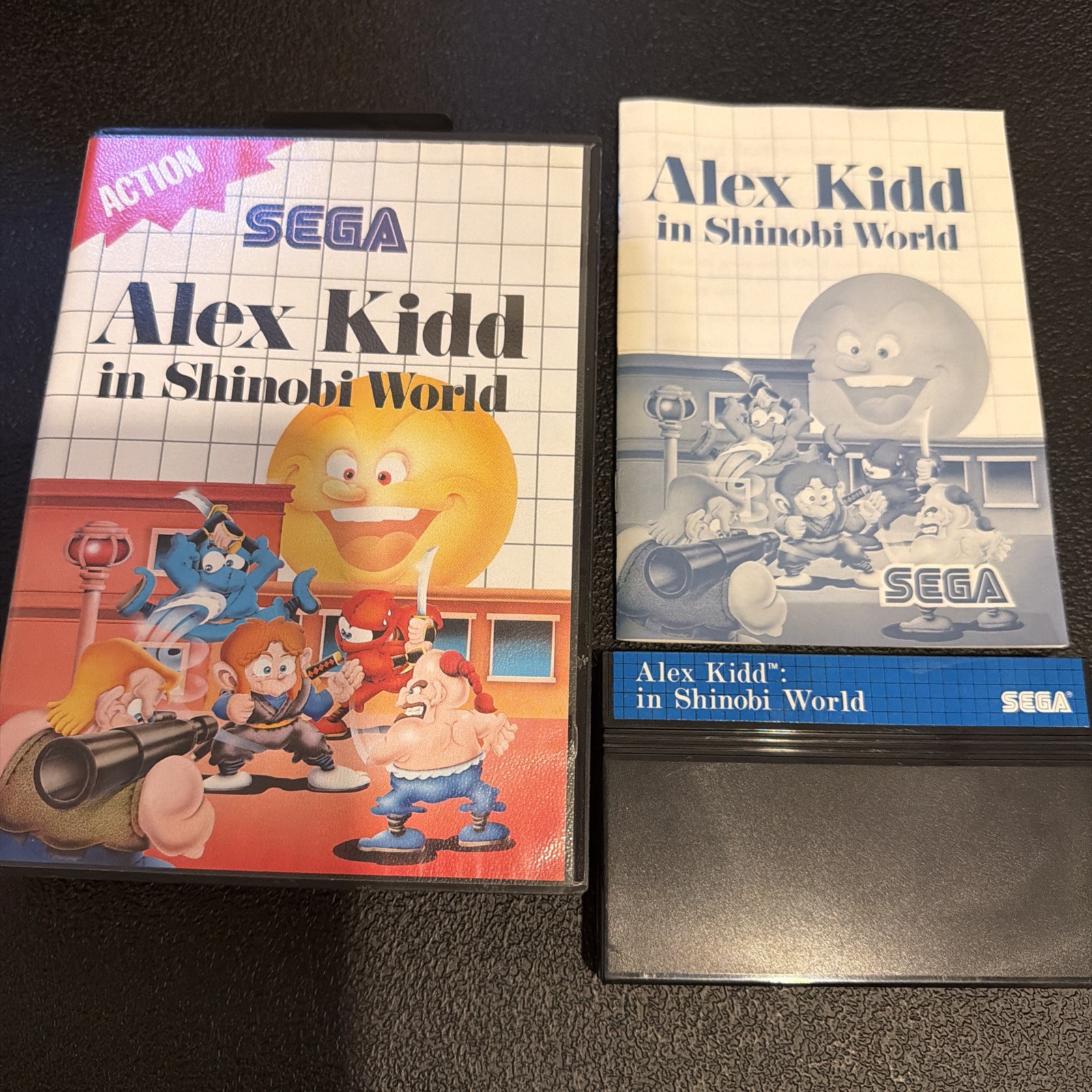 RARE! Alex Kidd In Shinobi World Sega Master System SMS CIB w/Manual Blue Label