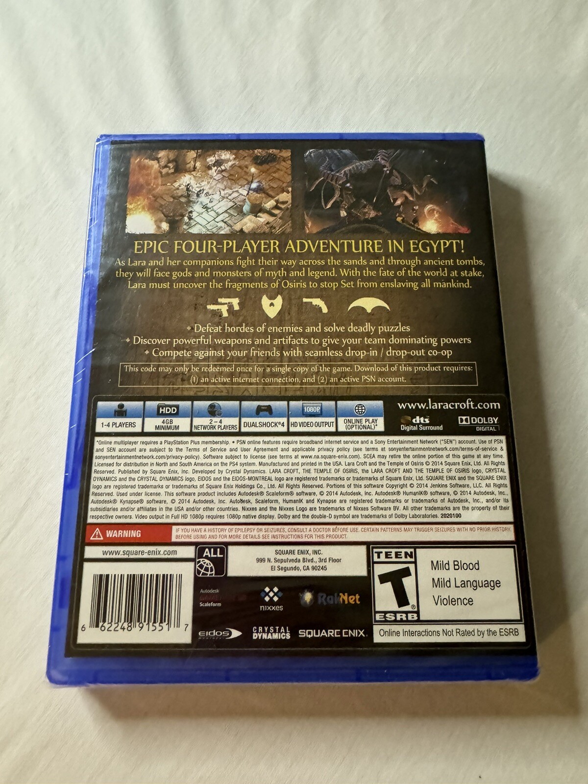 Lara Croft and the Temple of Osiris Code PlayStation 4 PS4 (No Disc) Action