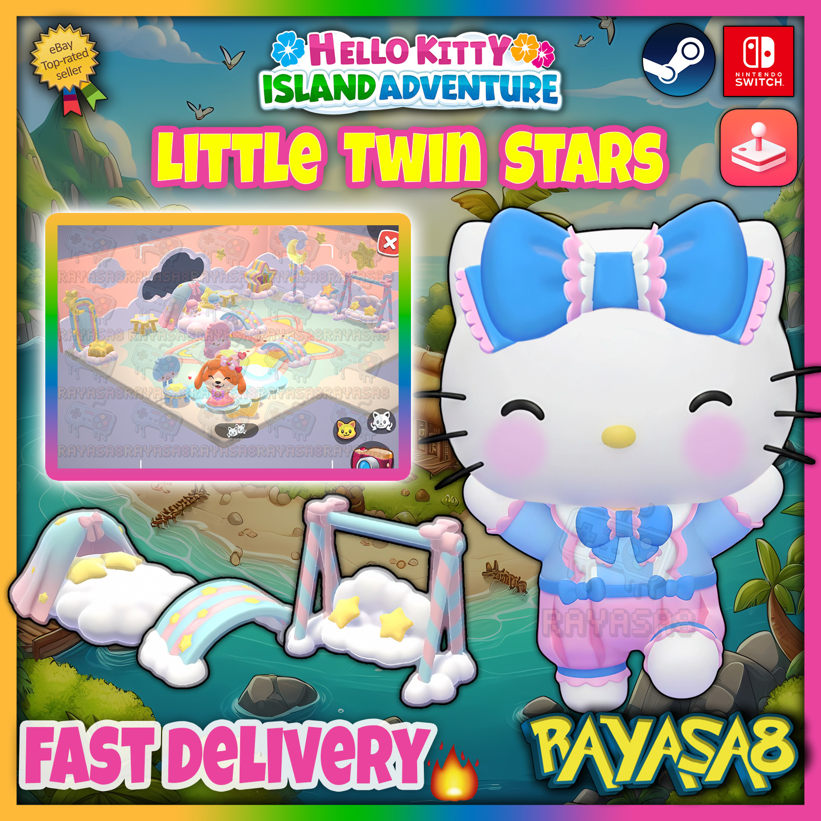 Littile twin stars Hello Kitty Island Adventure | Arcade | Nintendo | Steam