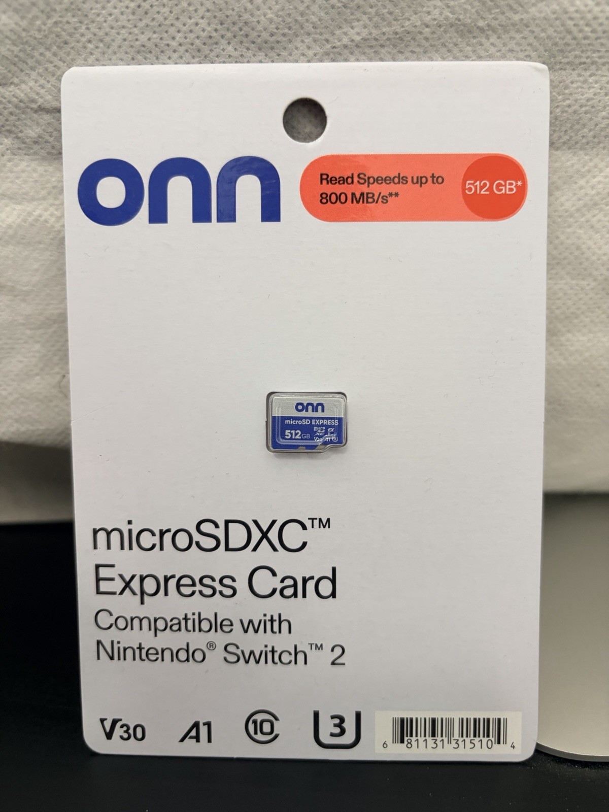Onn 512GB MicroSDXC Express Card Compatible with Nintendo Switch 2. Brand New