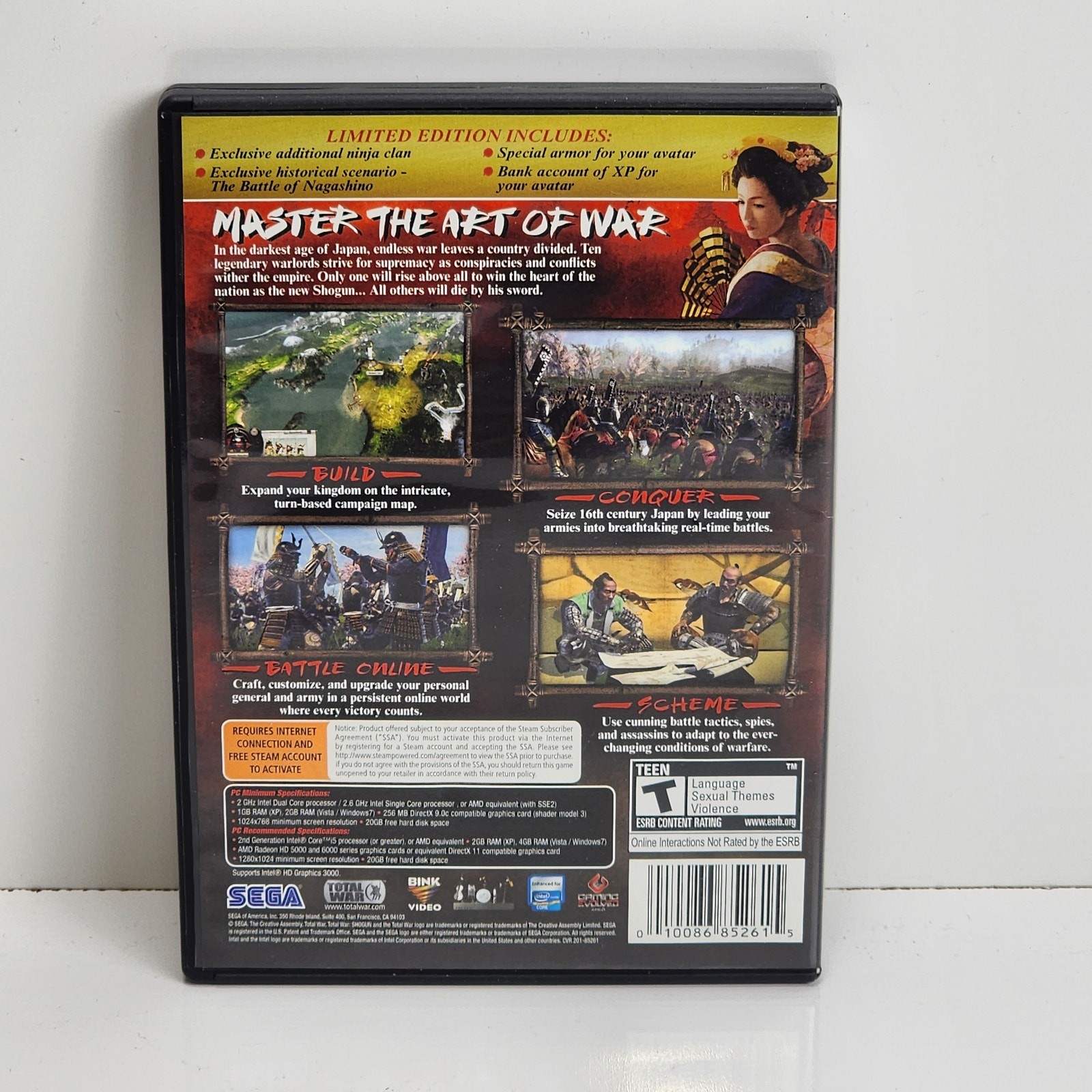 Total War Shogun 2 Limited Edition Turn-based Strategy Sega PC-WIN Video Game