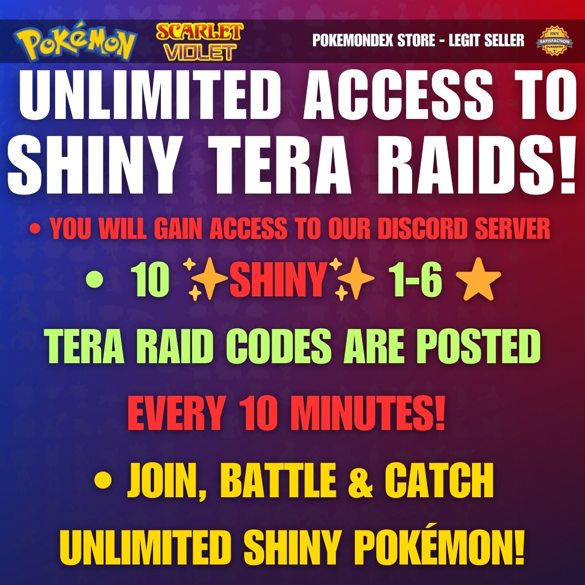 Pokémon Scarlet and Violet ✨ UNLIMITED SHINY TERA RAIDS ⭐️ RAID GENERATOR!