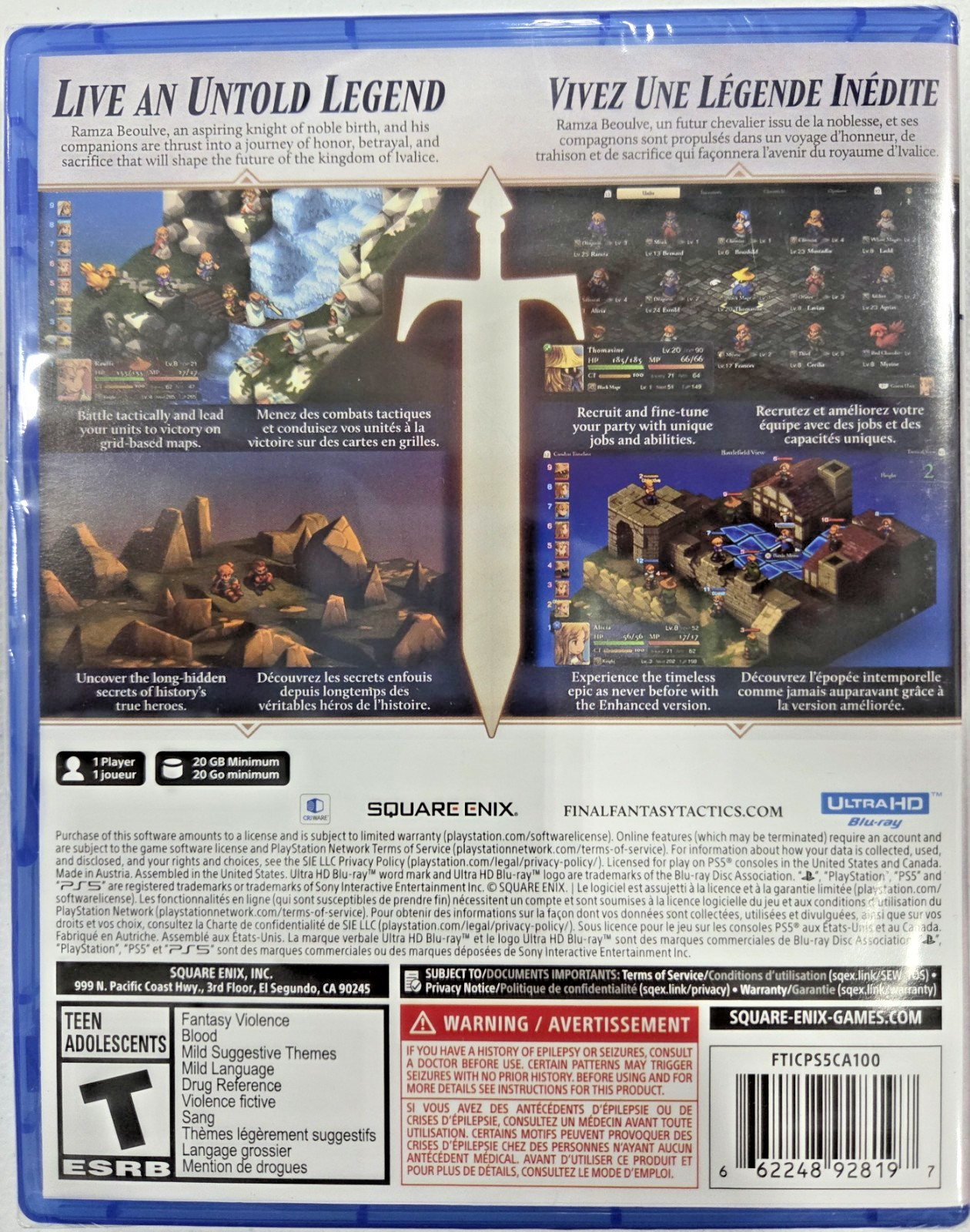 Final Fantasy Tactics: The Ivalice Chronicles PS5 New Game (2025 Turn-based)