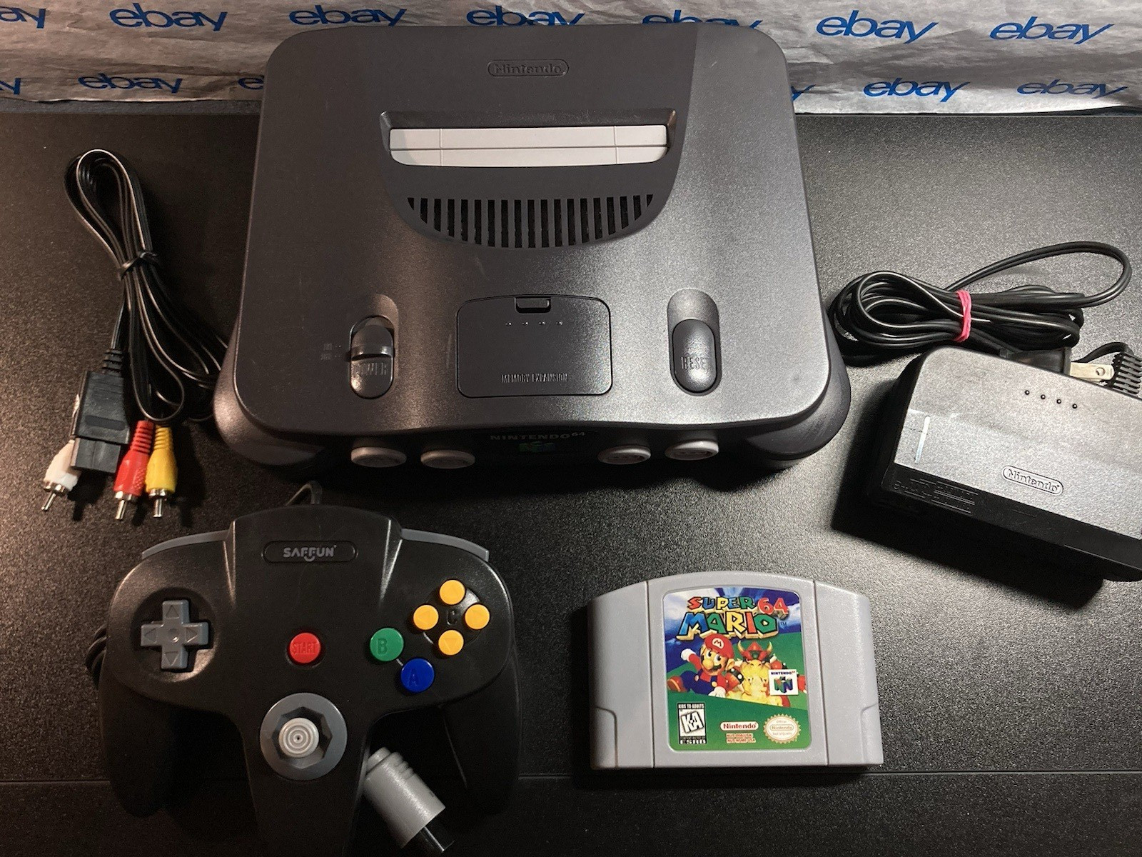 Nintendo 64 N64 Console + Super Mario 64+Controller+Cords