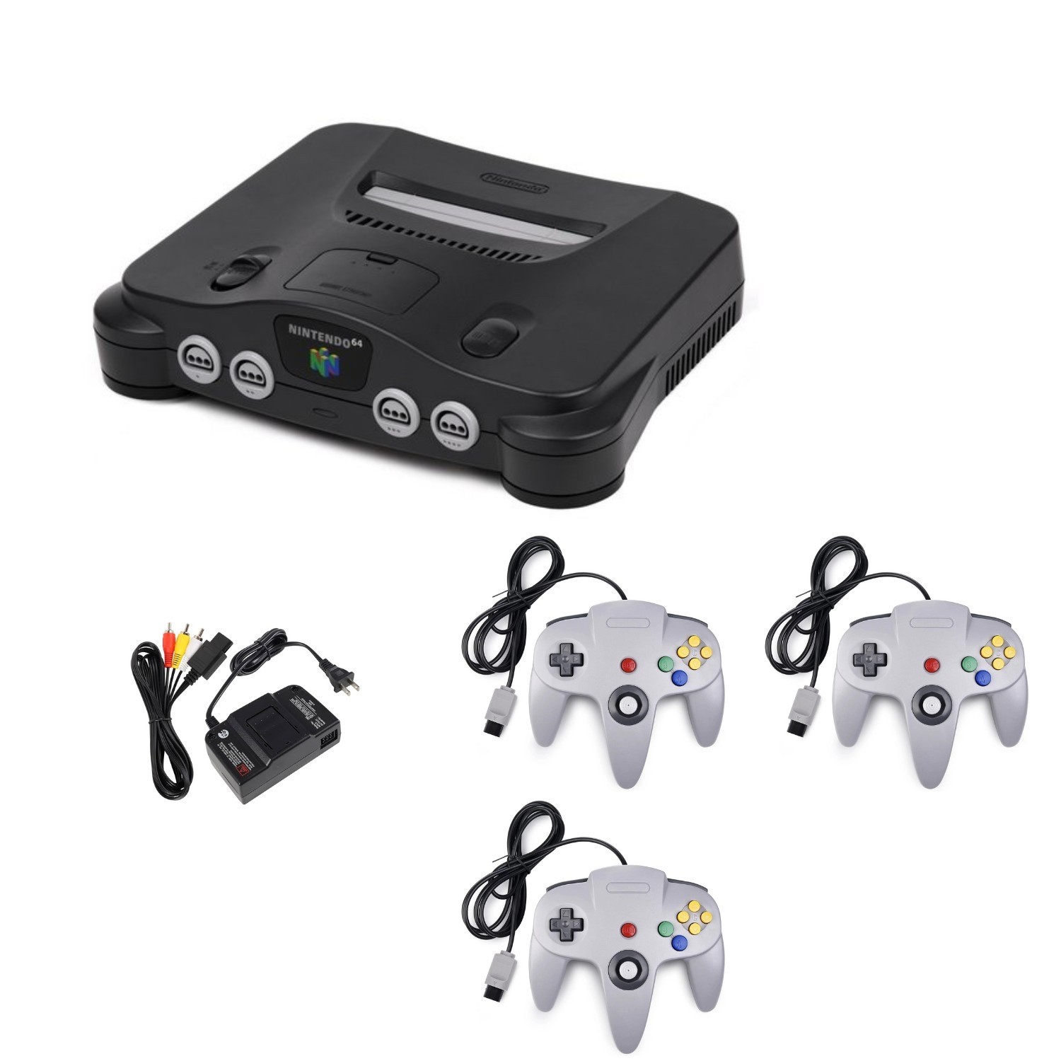 Nintendo 64 Console Refurbed w/ Controllers + Cords + Warranty, Pick Your Bundle