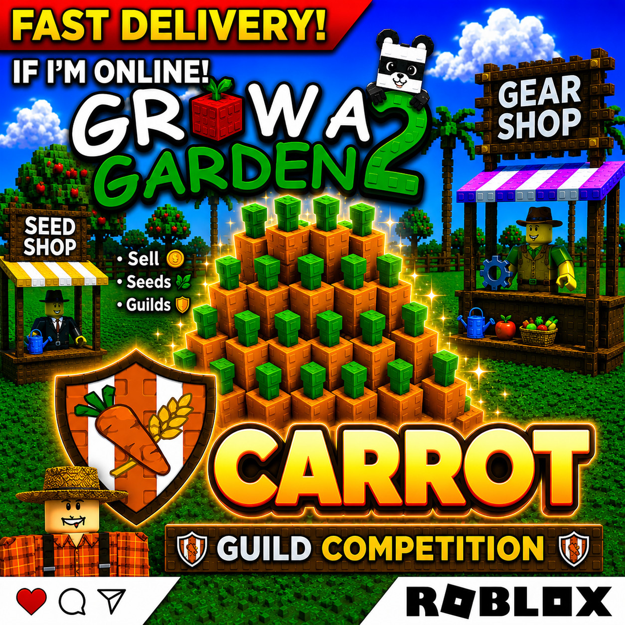 🪴Grow a Garden 2 | Carrot Seed | GUILD COMPETITION | GAG2 Fast & Easy