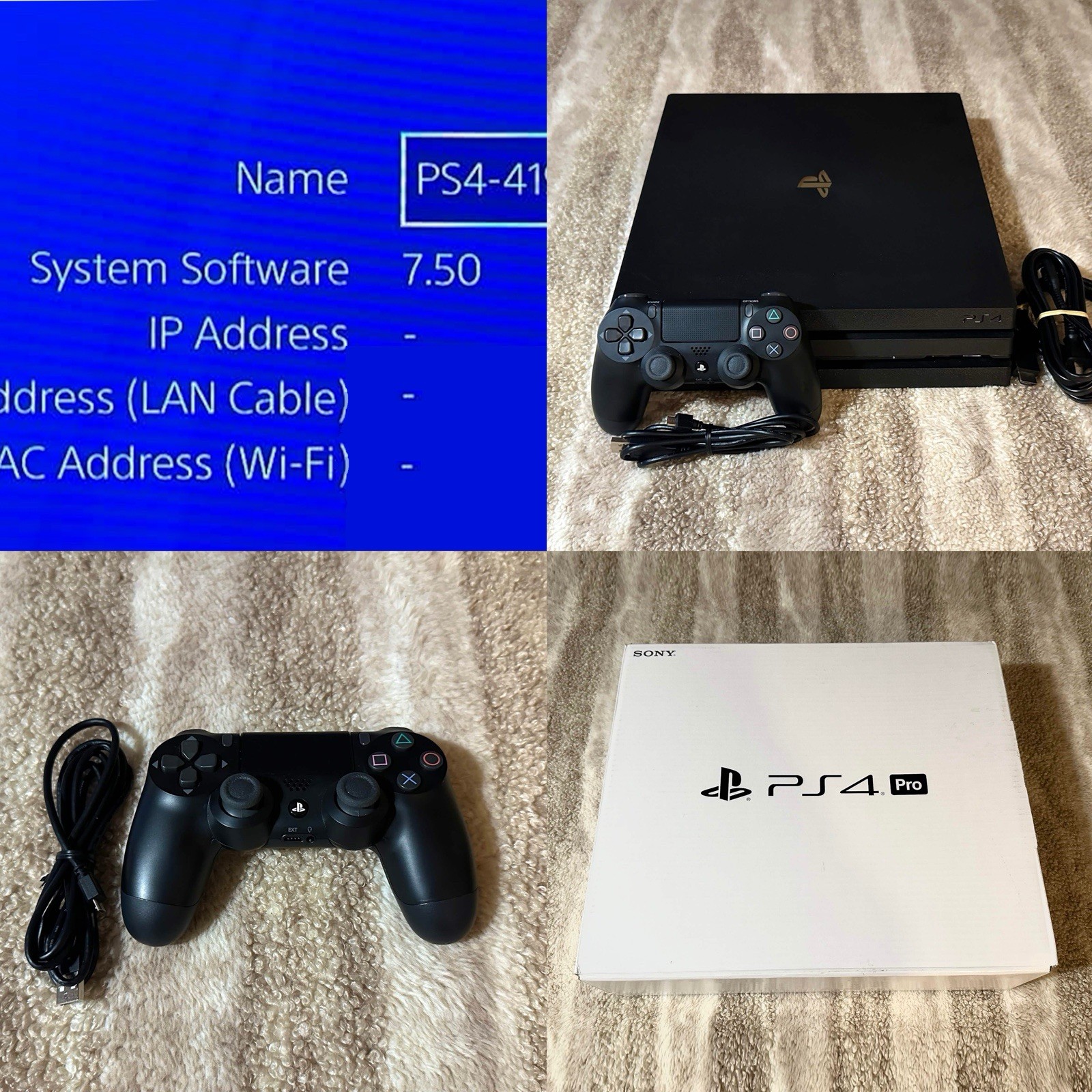 Low Firmware PlayStation 4 Pro 1TB PS4 Pro Complete With Cables & Controller