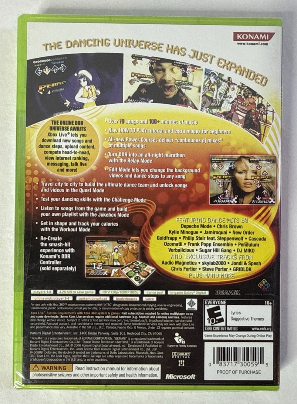 Xbox 360 Dance Dance Revolution Universe Brand New Factory Sealed