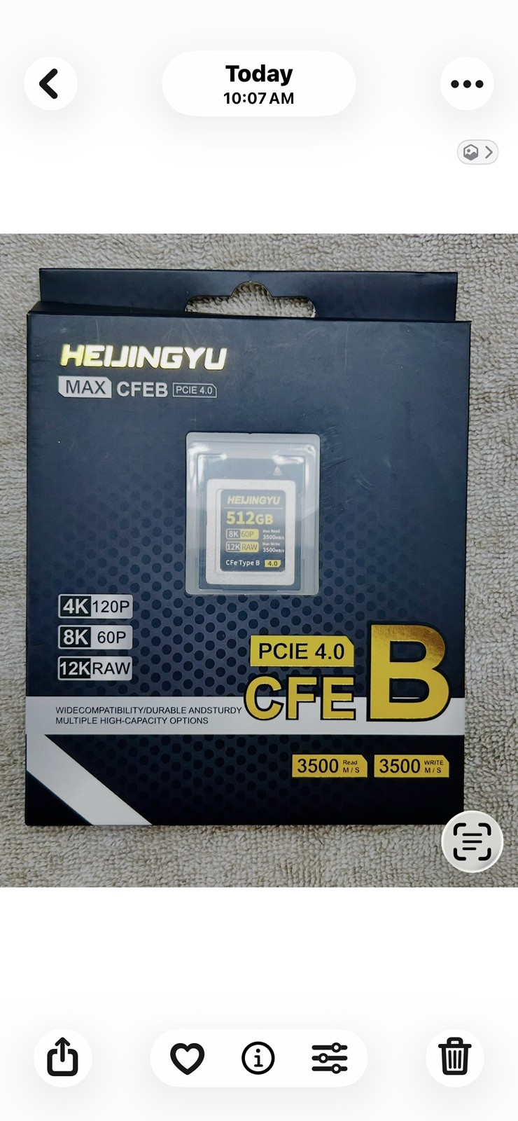 Heijingyu 512GB CFexpress 4.0 Type Memory Card