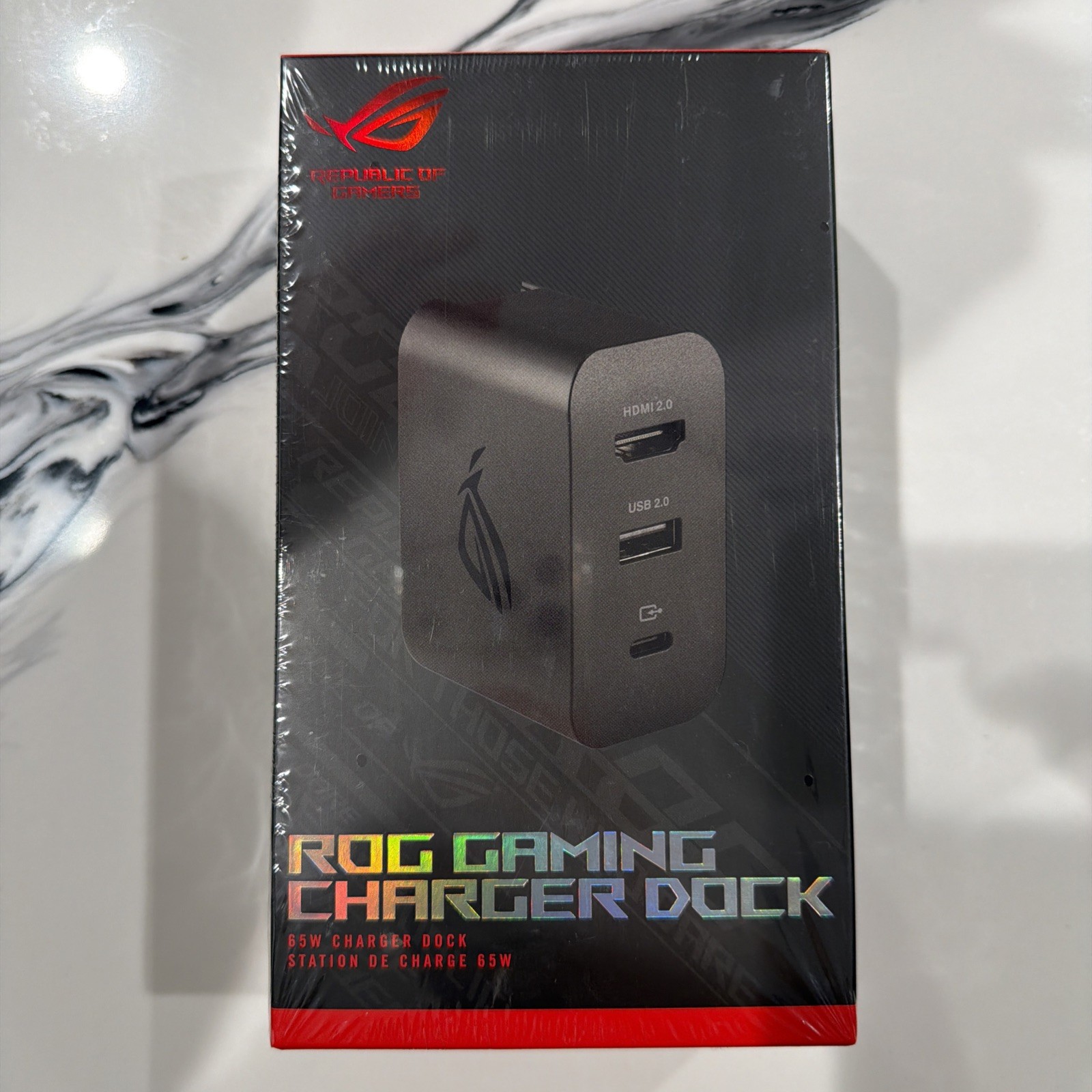 ASUS – ROG 65W Charger Dock for ROG Ally (HDMI 2.0, USB-A, USB-C) – Black