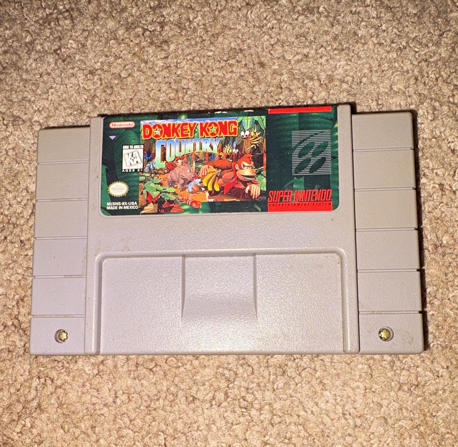 Nintendo Donkey Kong Country SNES Game Cartridge