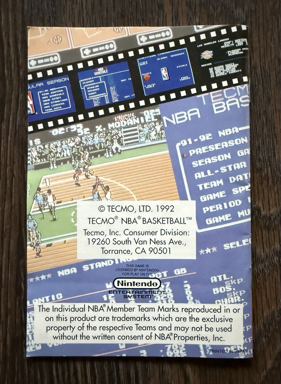 Tecmo NBA Basketball Complete in Box CIB w/Inserts! (Nintendo, NES 1992)🔥