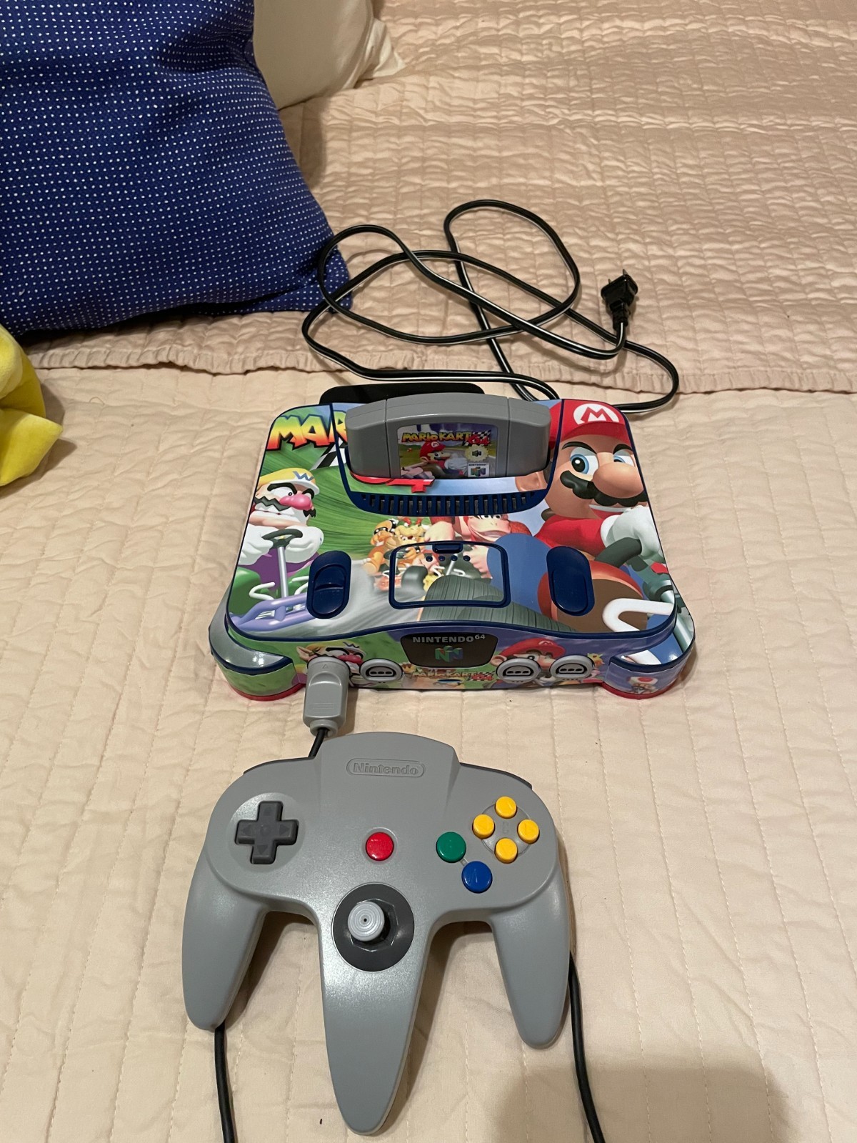 Nintendo 64 Console -Painted Blue/Light Blue/Red SuperMario Kart 3d Decals