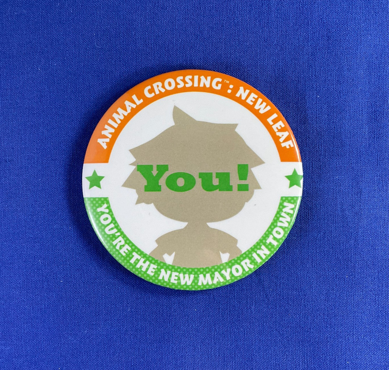 Animal Crossing New Leaf NEW MAYOR Pinback Button 2013 Video Game Launch Promo