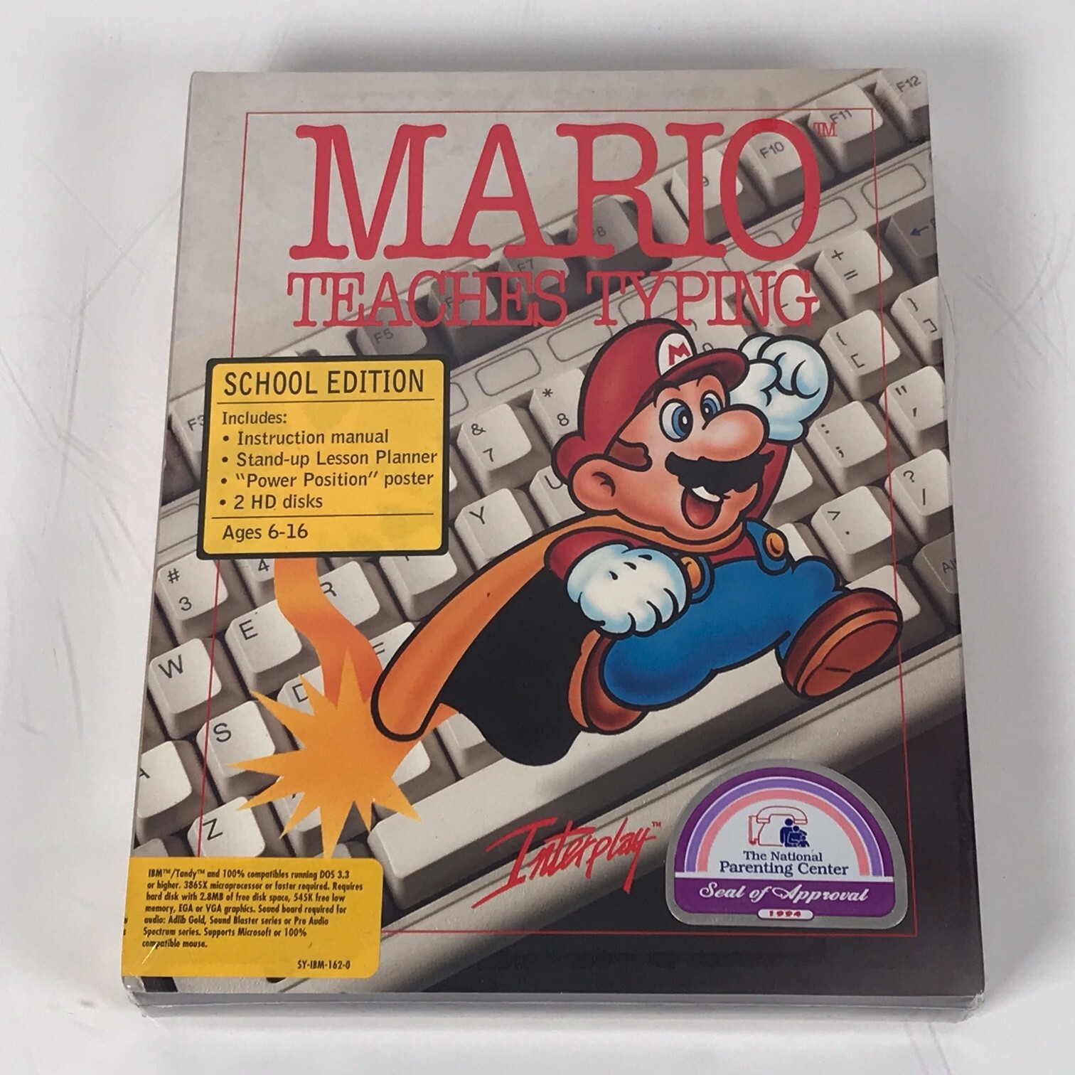 Mario Teaches Typing Interplay (PC, 1994) Collectable (Brand New Sealed)