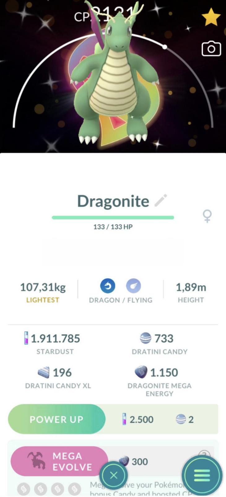 Shiny Mega Dragonite Special Background Go Tour Kalos – Read description