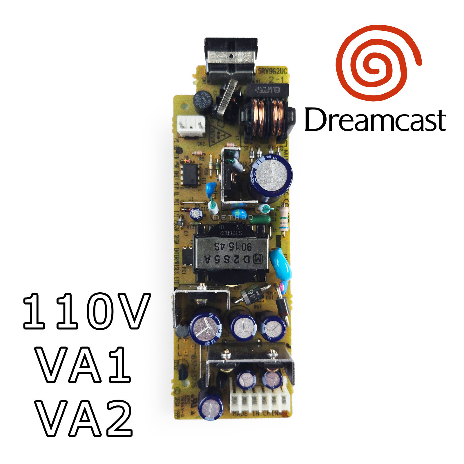 Sega Dreamcast RECAPPED Power Supply Unit VA1 VA2 PSU PCB 110V Board Replacement