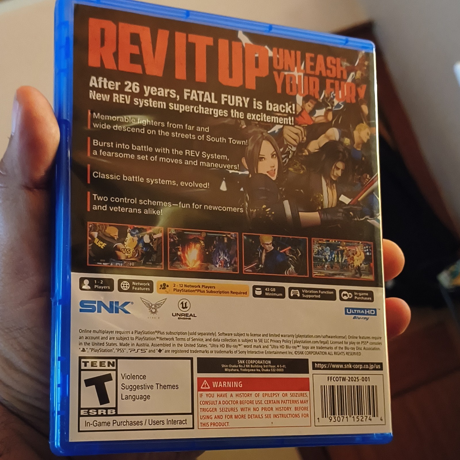 SNK Fatal Fury: City of the Wolves PS5 Fighting T Teen NTSC-U/C Ultra HD