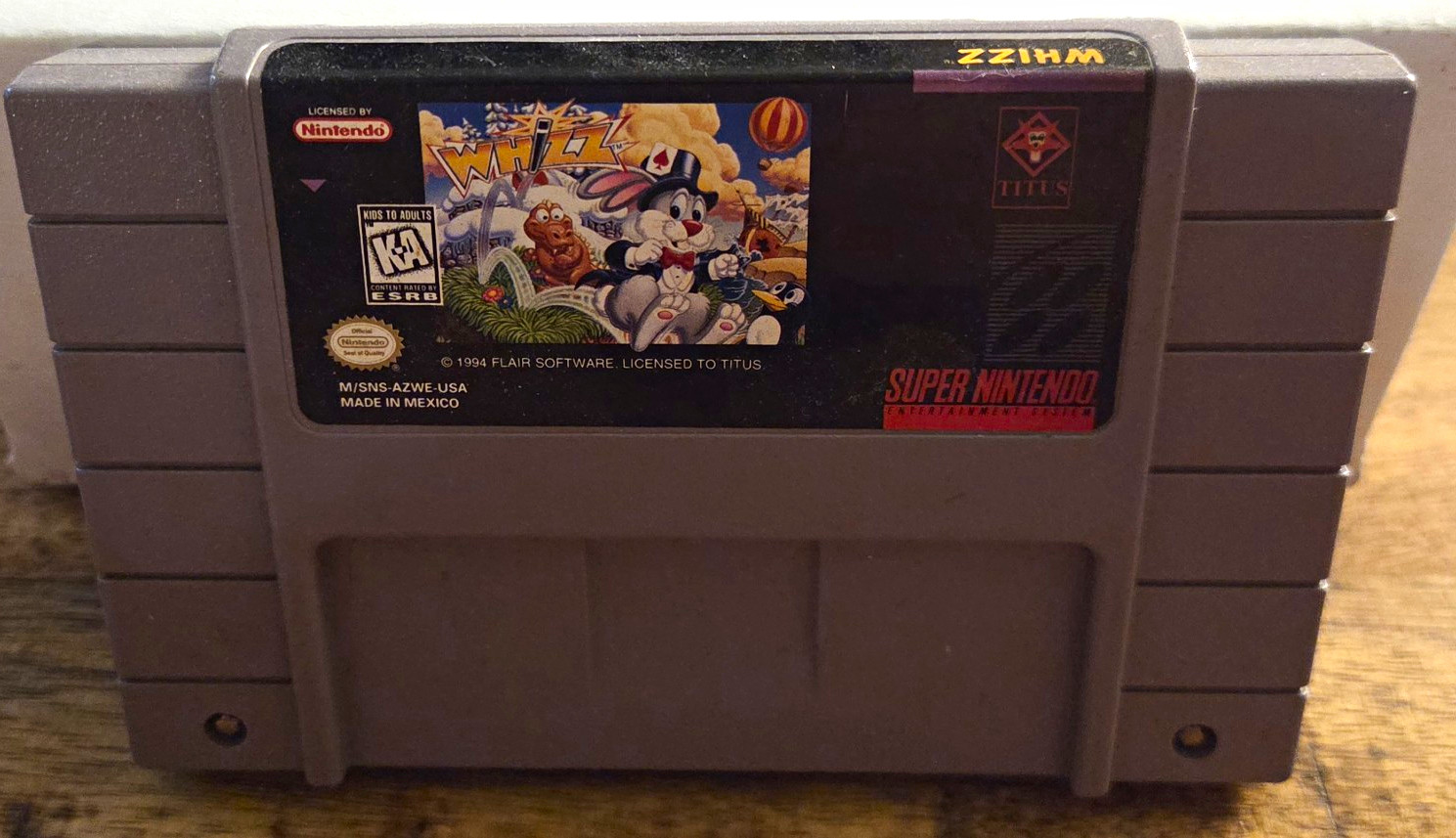 Titus Whizz SNES Game Cartridge NTSC-U/C (US/Canada) 1994 KA Rating