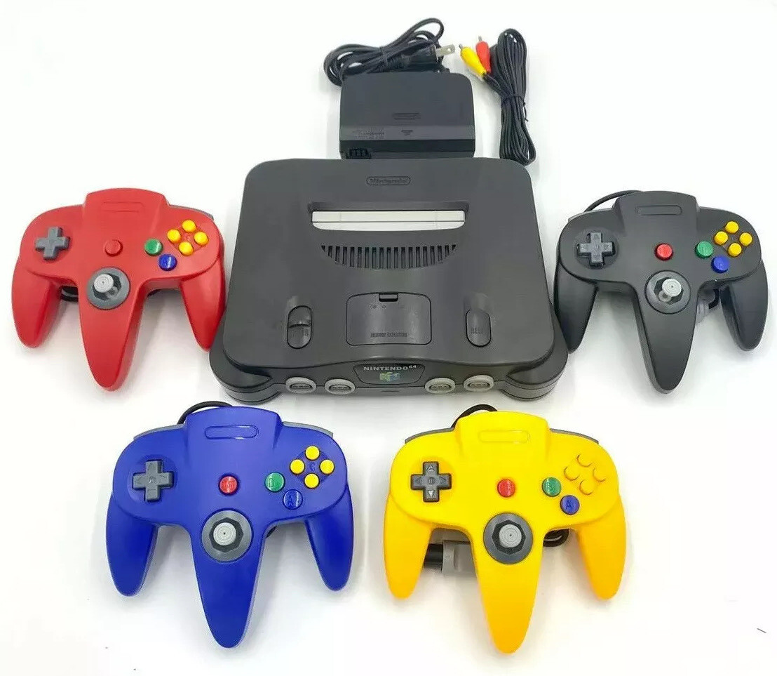 N64 Nintendo 64 Console “Region Free” N64 Console+UP TO 4 NEW CONTROLLERS +Cords