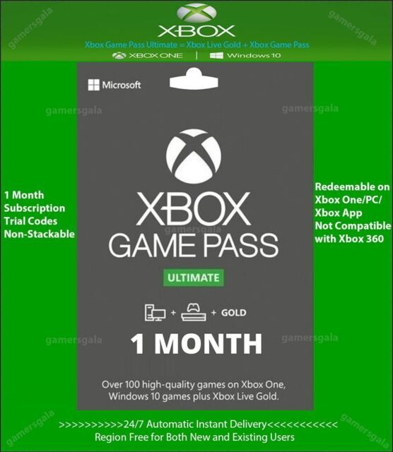Trial First Time User Only Xbox Game Pass Ultimate 1 Month Membership New Users