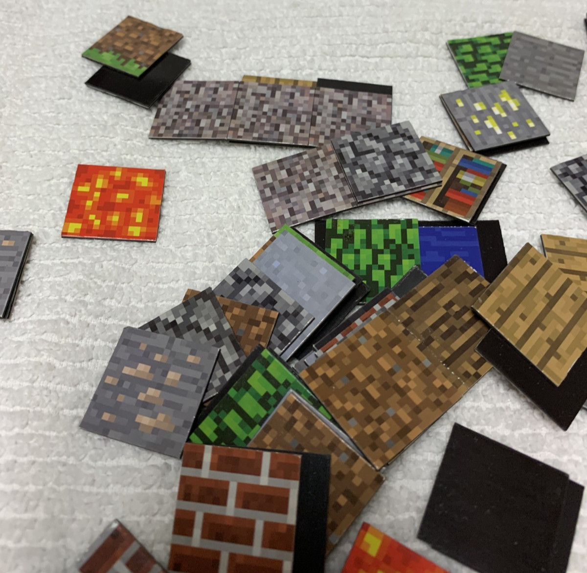 Minecraft Magnet Block Set Fridge Sheets ThinkGeek Magnetic 2011 Used