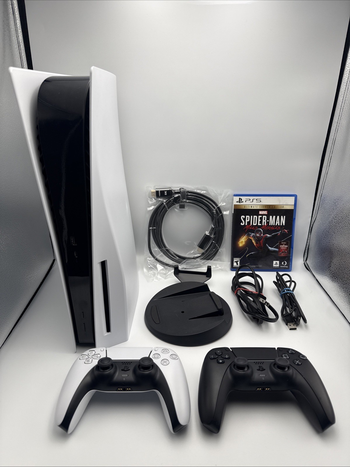 Sony PlayStation 5 PS5 Disc Console 825 gb Bundle 2 Controllers Spider-Man Game