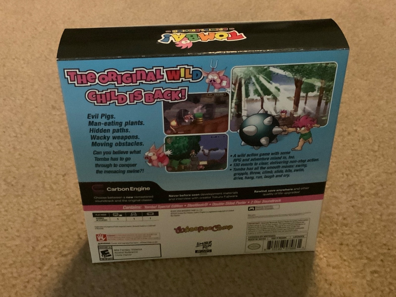 Tomba! Big Box Classic Special Edition Nintendo Switch USA ESRB BOX ONLY LRG#245