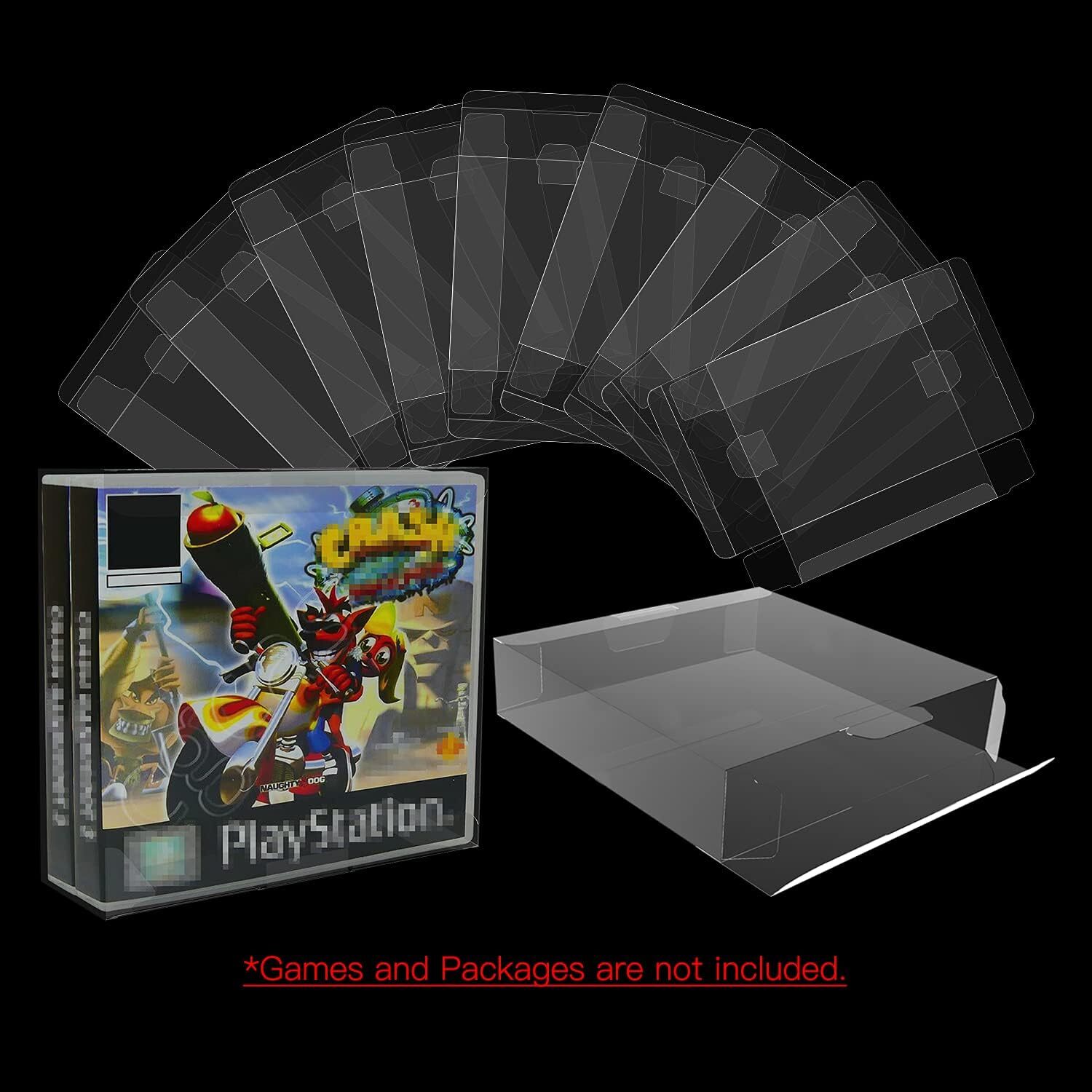 Box Protectors For SONY PLAYSTATION ONE Double PS1 Games Music Double CD Jewel