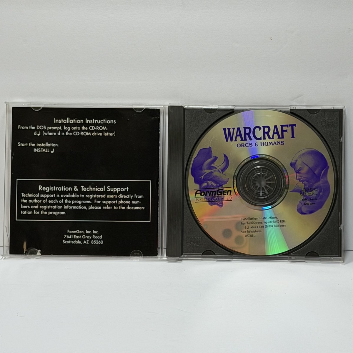 Blizzard Warcraft Orcs & Humans PC CD-ROM 1994 FormGen Shareware Very Good RTS