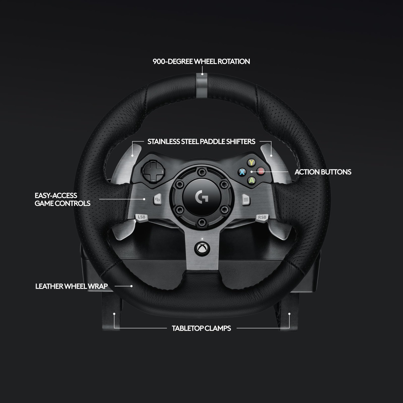 Logitech G920 Driving Force Racing Wheel for Xbox One and PC (941-000121)