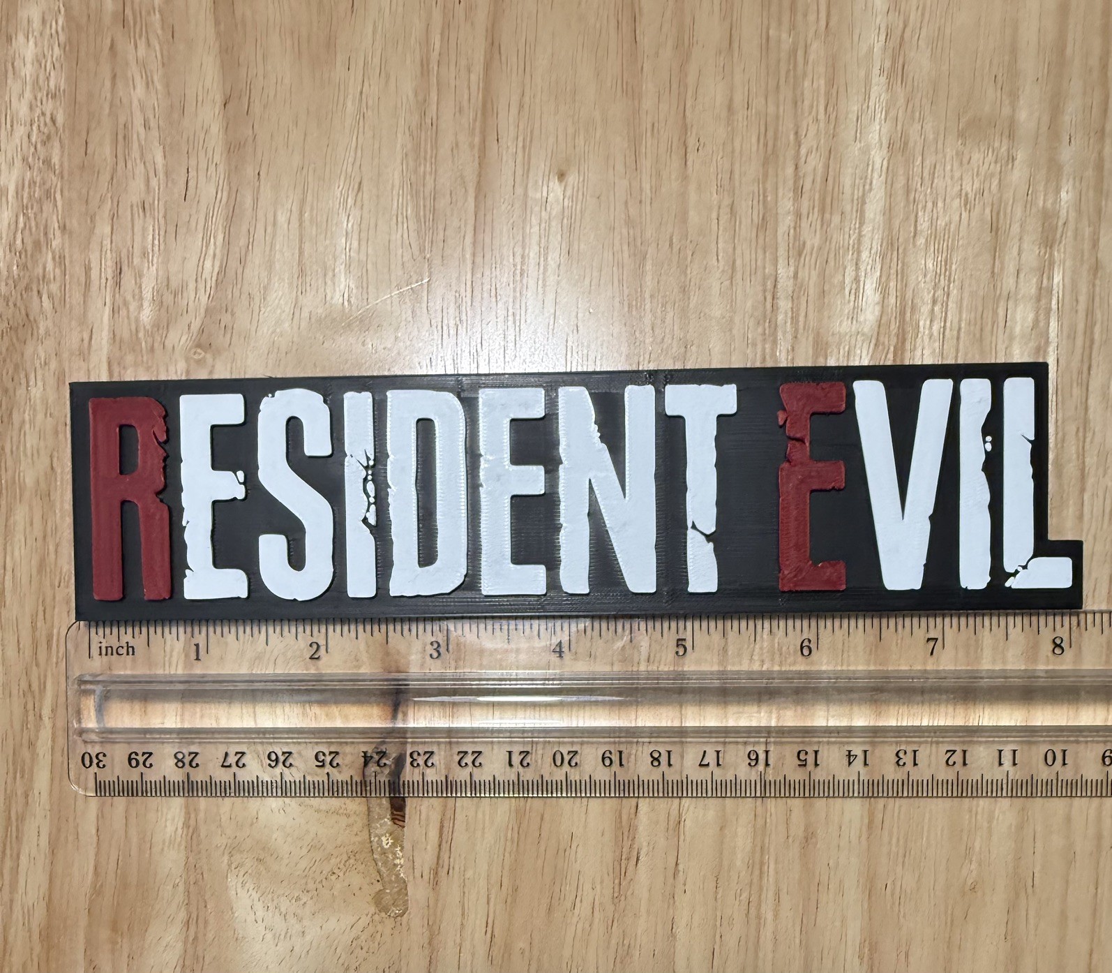3D Printed Resident Evil Logo Magnet Fan Art Video Game