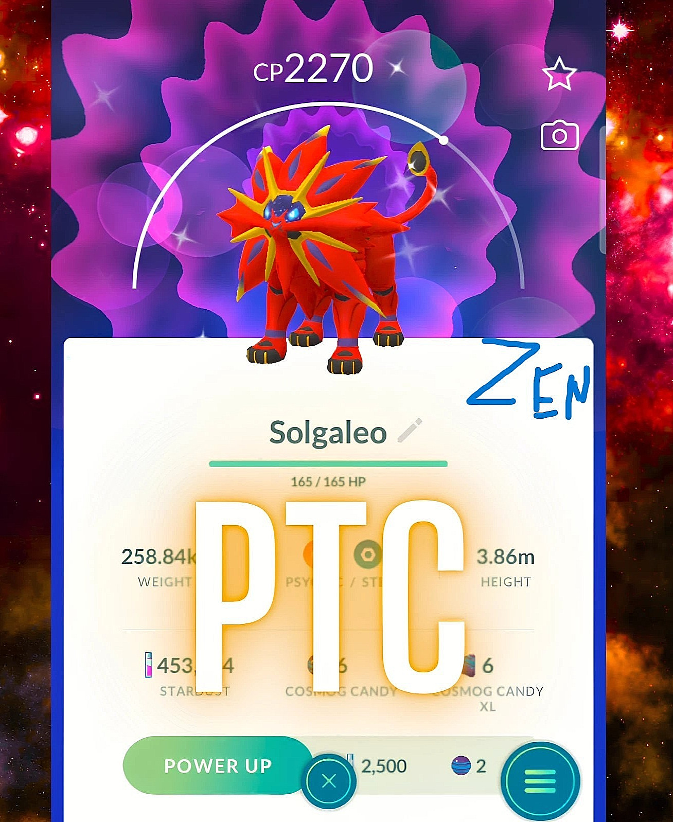 Pokémon – Shiny Solgaleo – P T C – 80k stardust – Please see description