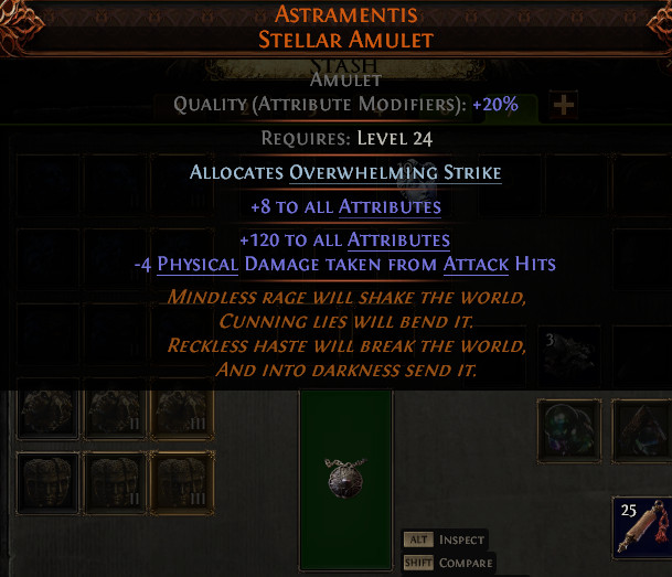 Astramentis Stellar 120 Attributes Path of Exile 2 Return of the Ancients POE 2