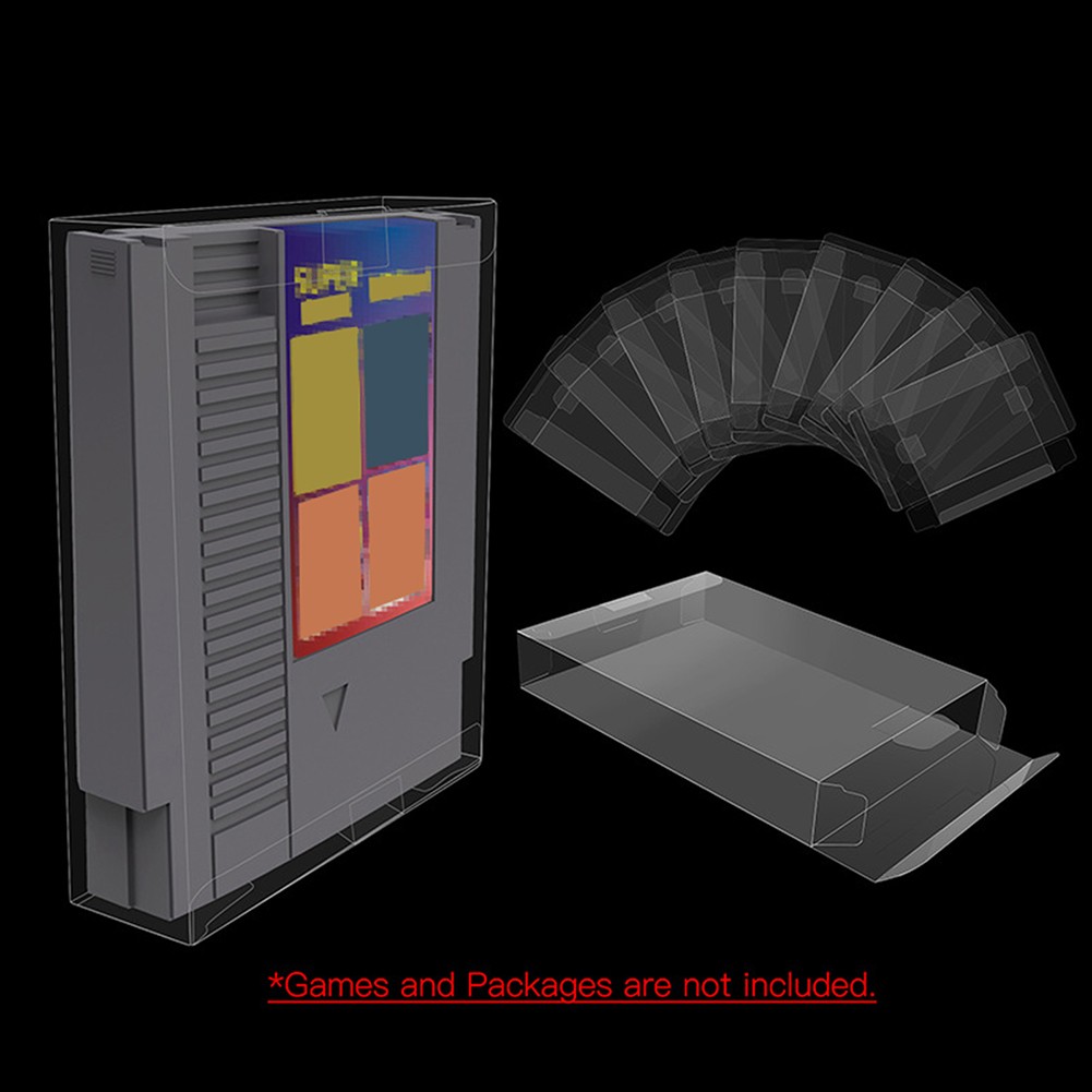 Display Case for Nintendo Game Cartridges NES Clear Plastic Protectors Storage