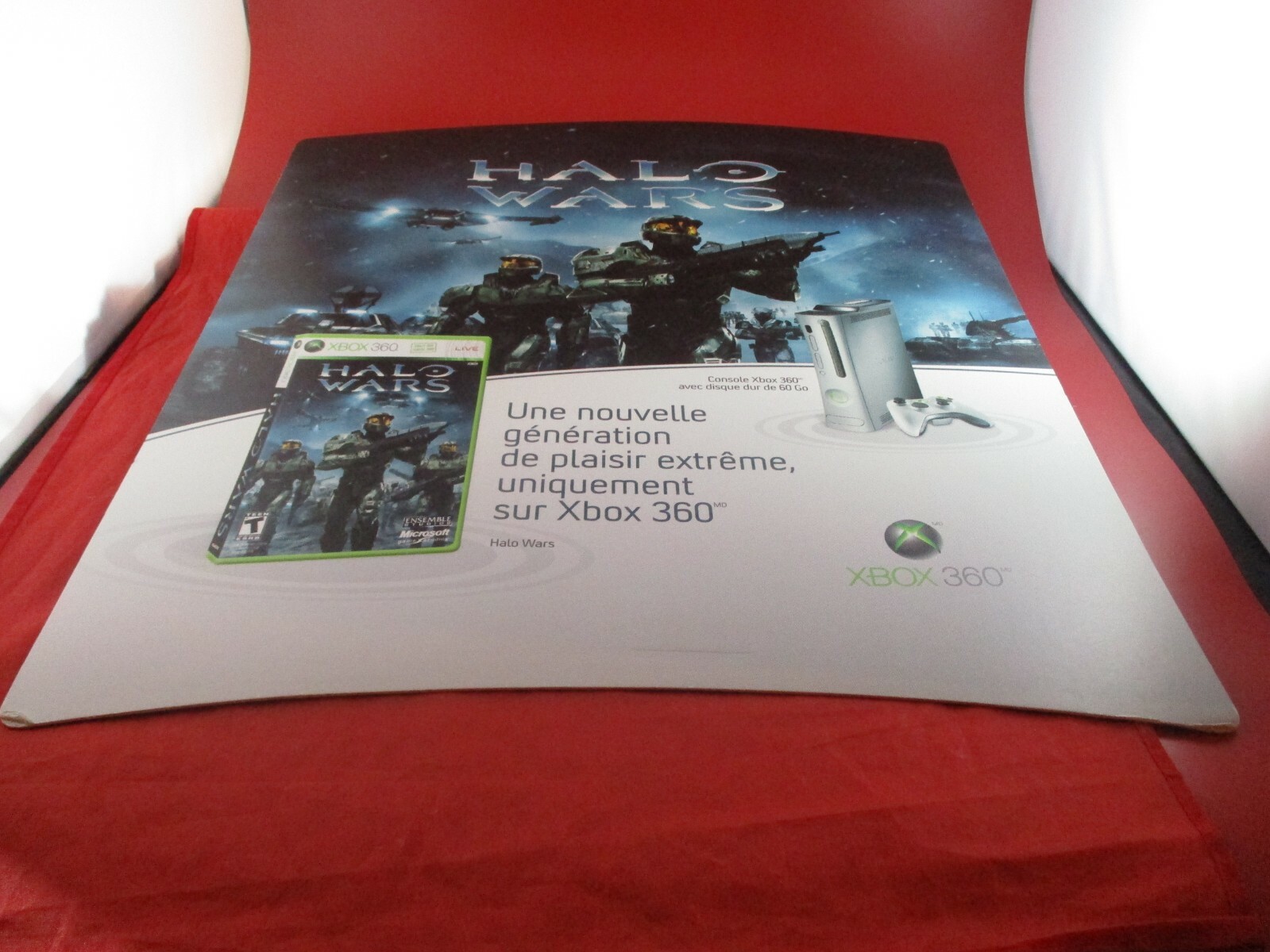Halo Wars Xbox 360 / Yes Man Jim Carrey French/Canadian Promo Store Display Sign