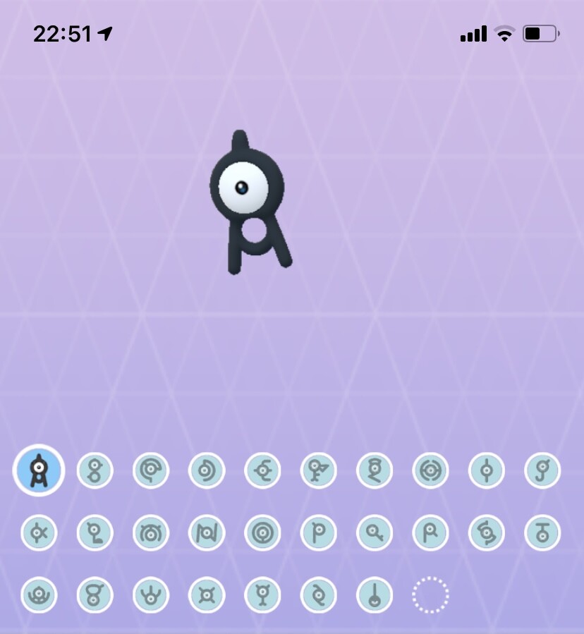 Unown A B C D E F G H I J K L M N O P R S T U V W X Y Pokemon Trade Go