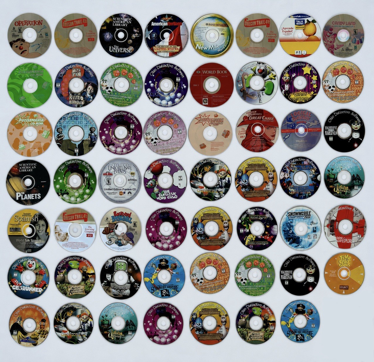 Huge Vintage PC CD-ROM Lot – Oregon Trail, Candy Land, Ohio Distinctive Software