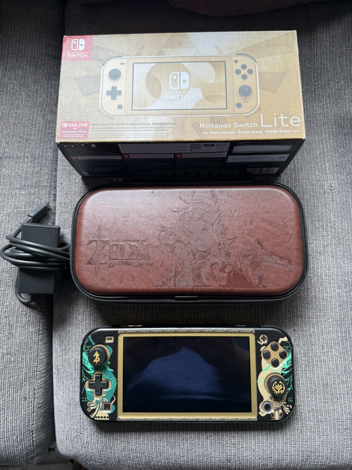 Nintendo Switch Lite Zelda Hyrule Edition with Zelda Travel Case and 128gb card