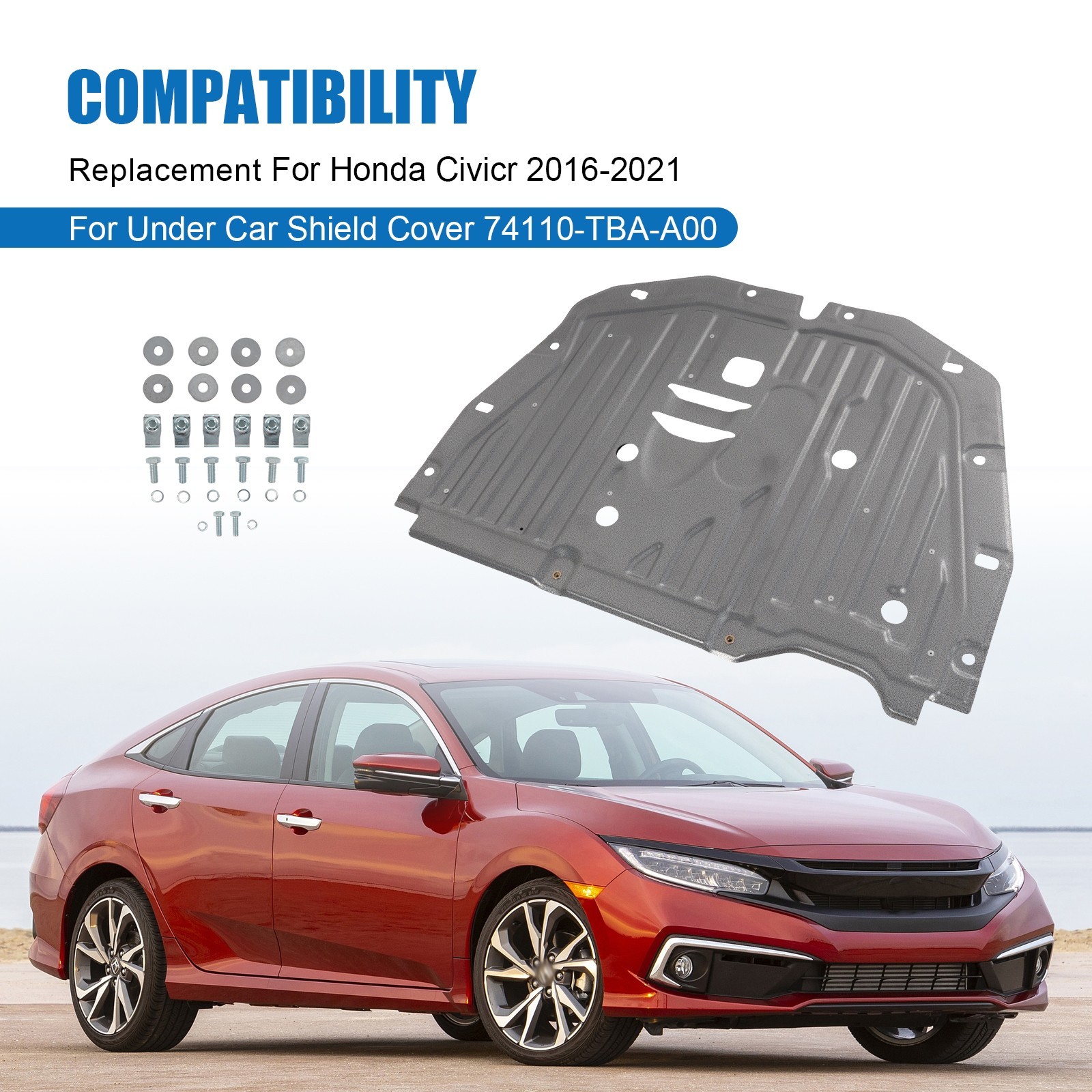Engine Splash Guard Under Car Shield Cover Board Fits 2016-2021 Civic