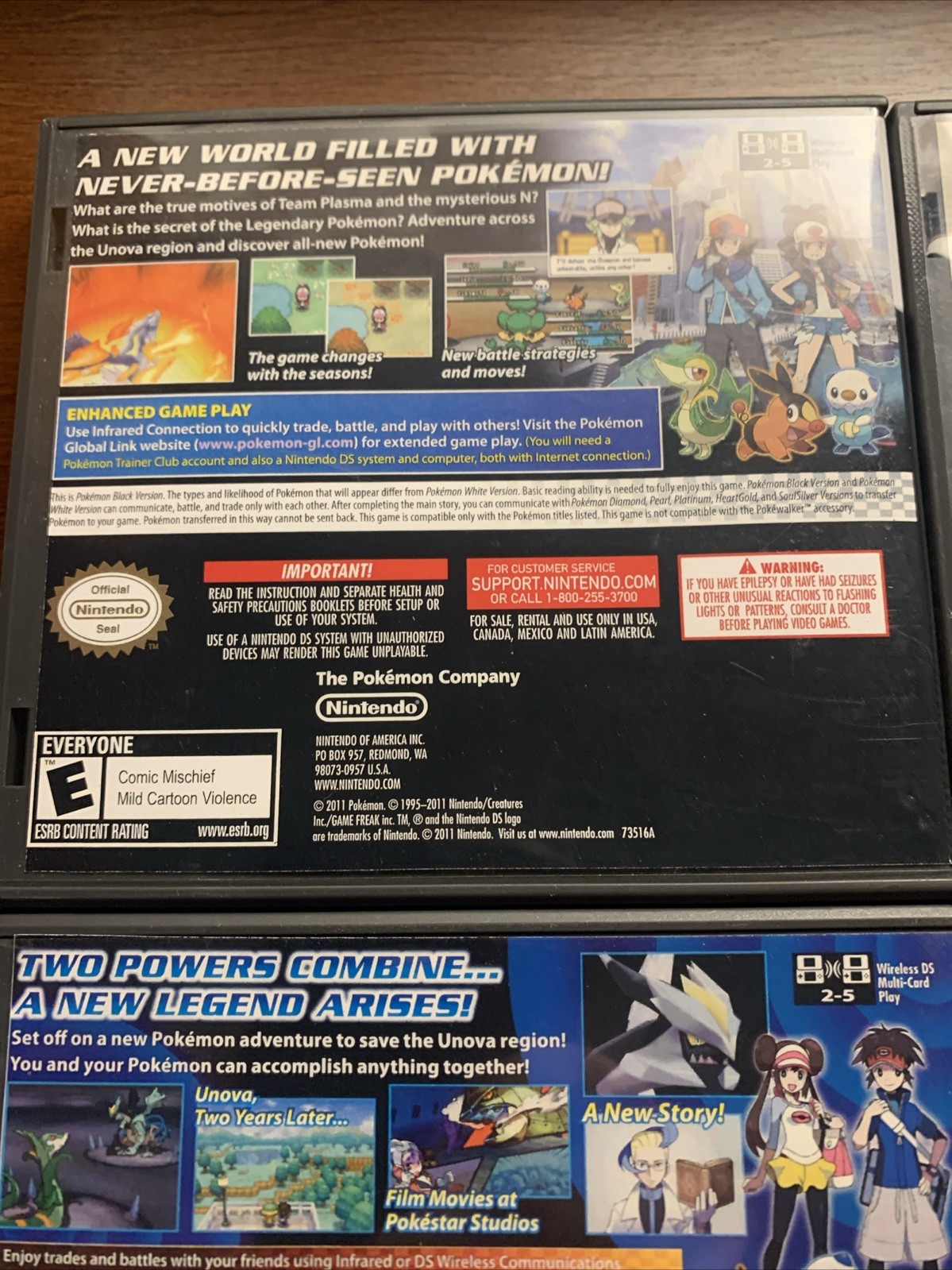 Pokemon White + Black Nintendo DS Replacement *(4) Cases Only NO GAMES – Bundle