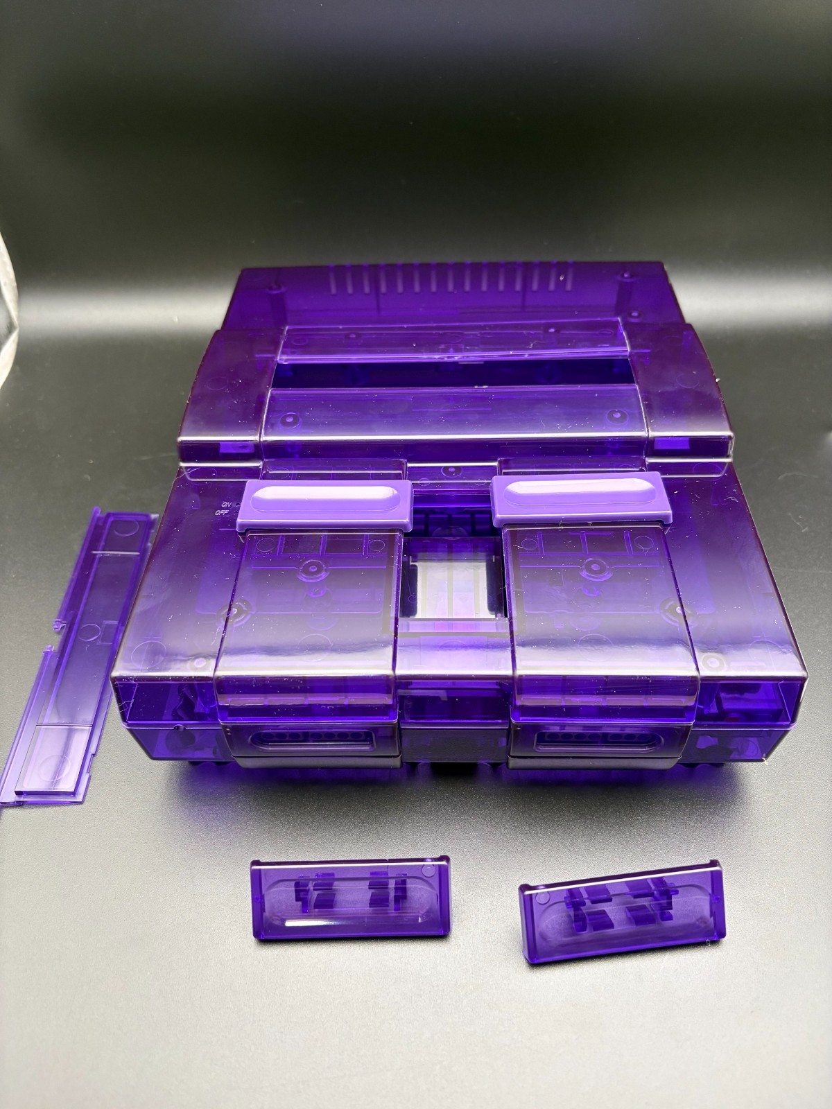 BITFUNX SNES Replacement Shell Clear, Clear Black, Clear Purple – USA Seller