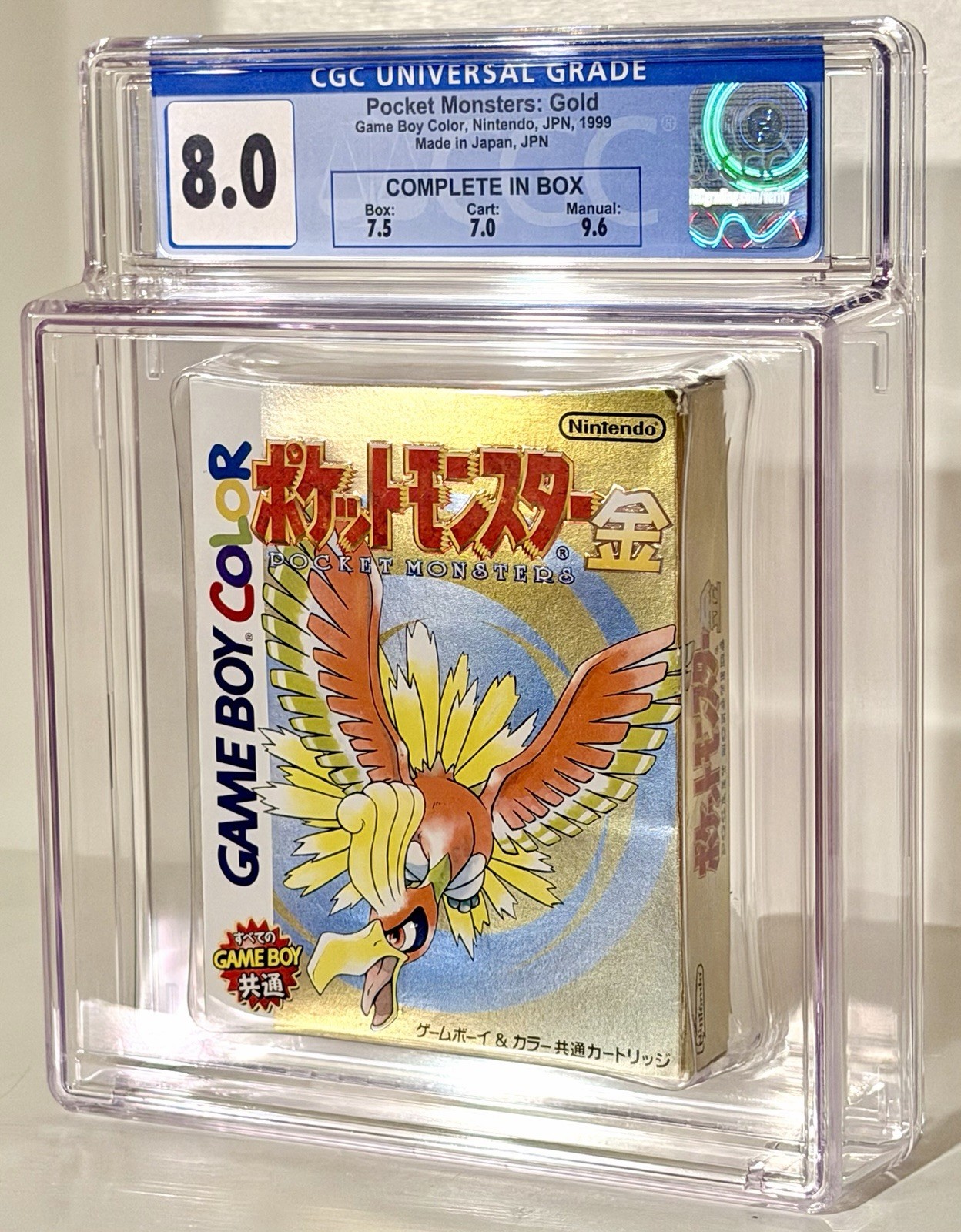 Pokemon Gold Version CGC Graded 8.0 CIB Nintendo Game Boy Color GBC Not WATA PSA