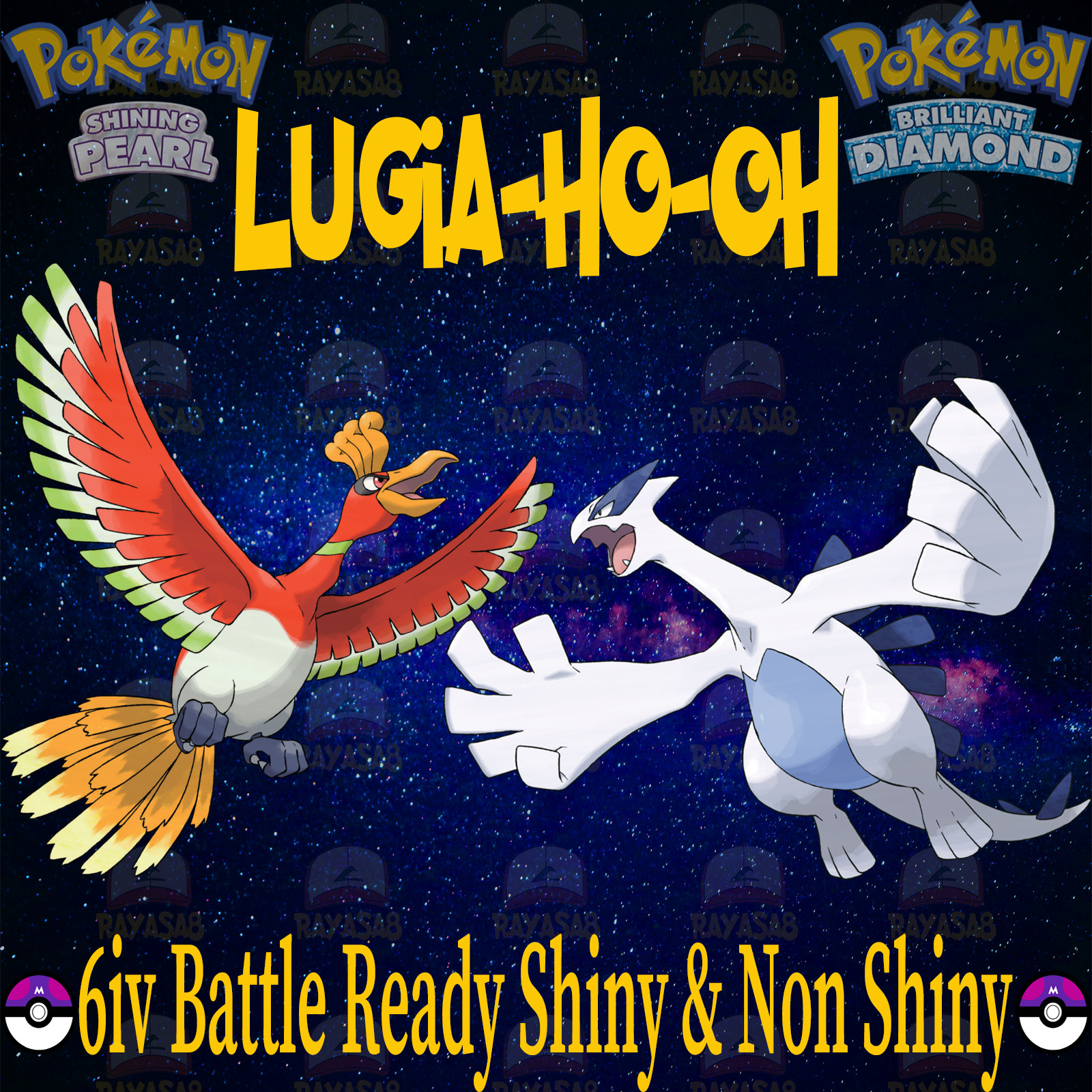 Shiny Lugia Ho Oh 6iv Non Shiny Pokemon Brilliant Diamond and Shining Pearl