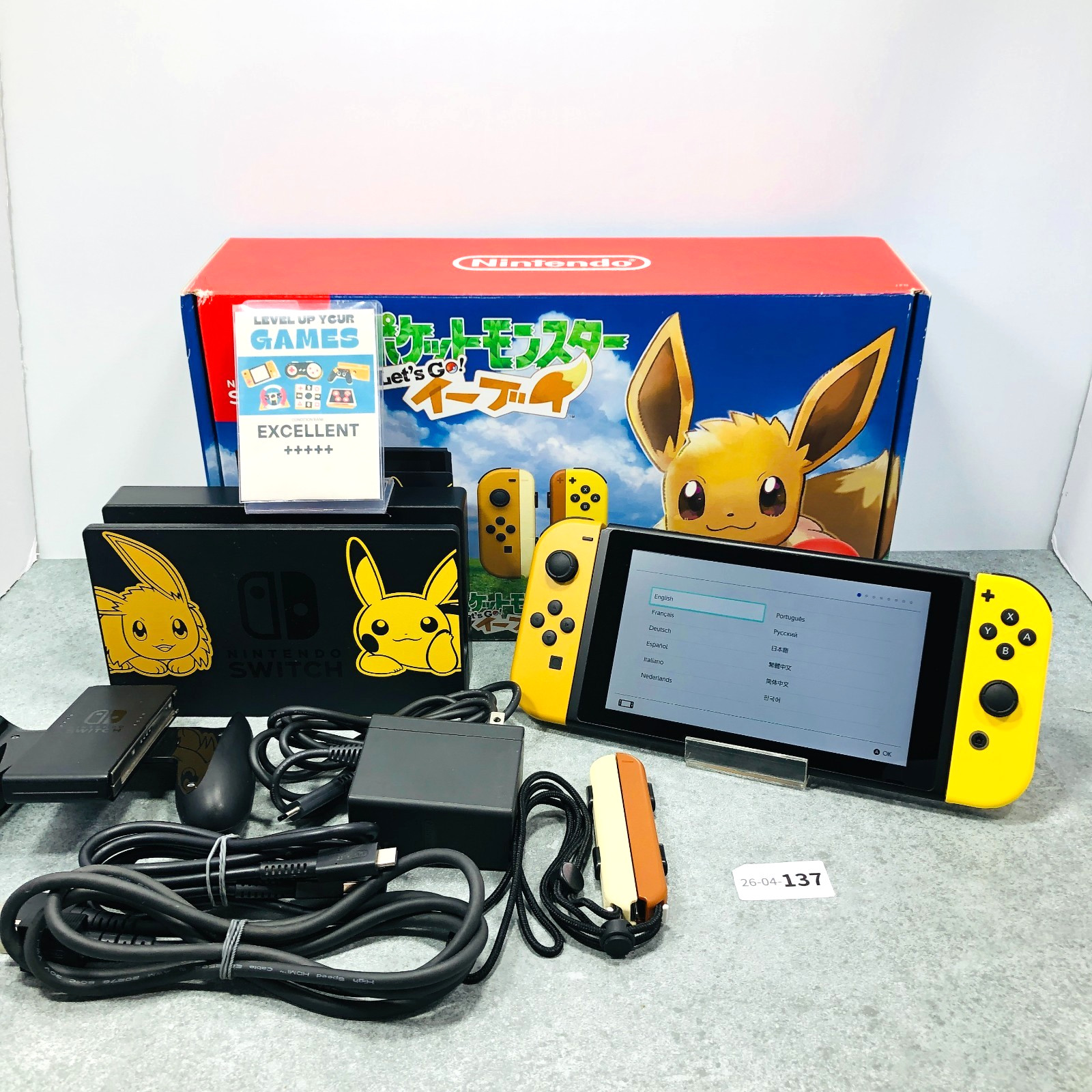[EX+5] Nintendo Switch HAC-001 Console Let’s Go! Eevee Edition Pokemon JAPAN