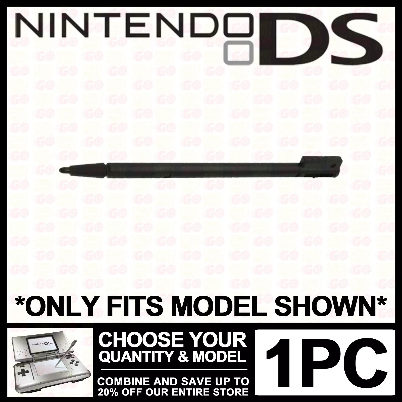 Stylus For Nintendo Original DS Black Plastic Pen Replacement “DS” NDS